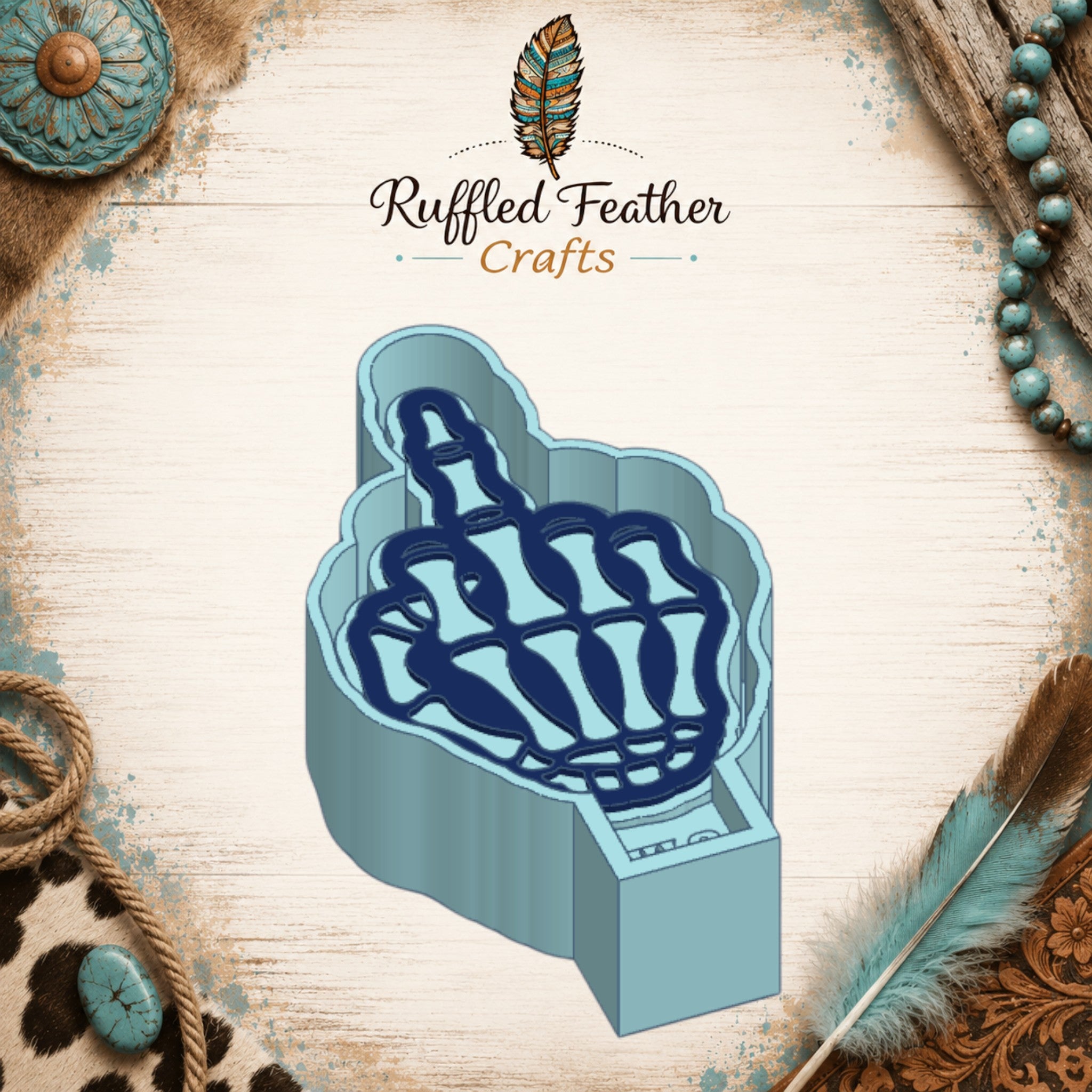 Skeleton Middle Finger Freshie Mold